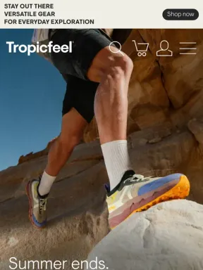 Tropicfeel homepage on mobile